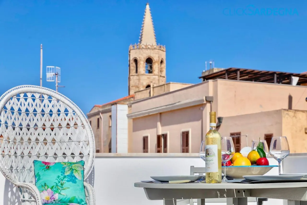 דירה Clicksardinia Alghero Historic Centre Cosy Penthouse With Sea View Terrace איטליה