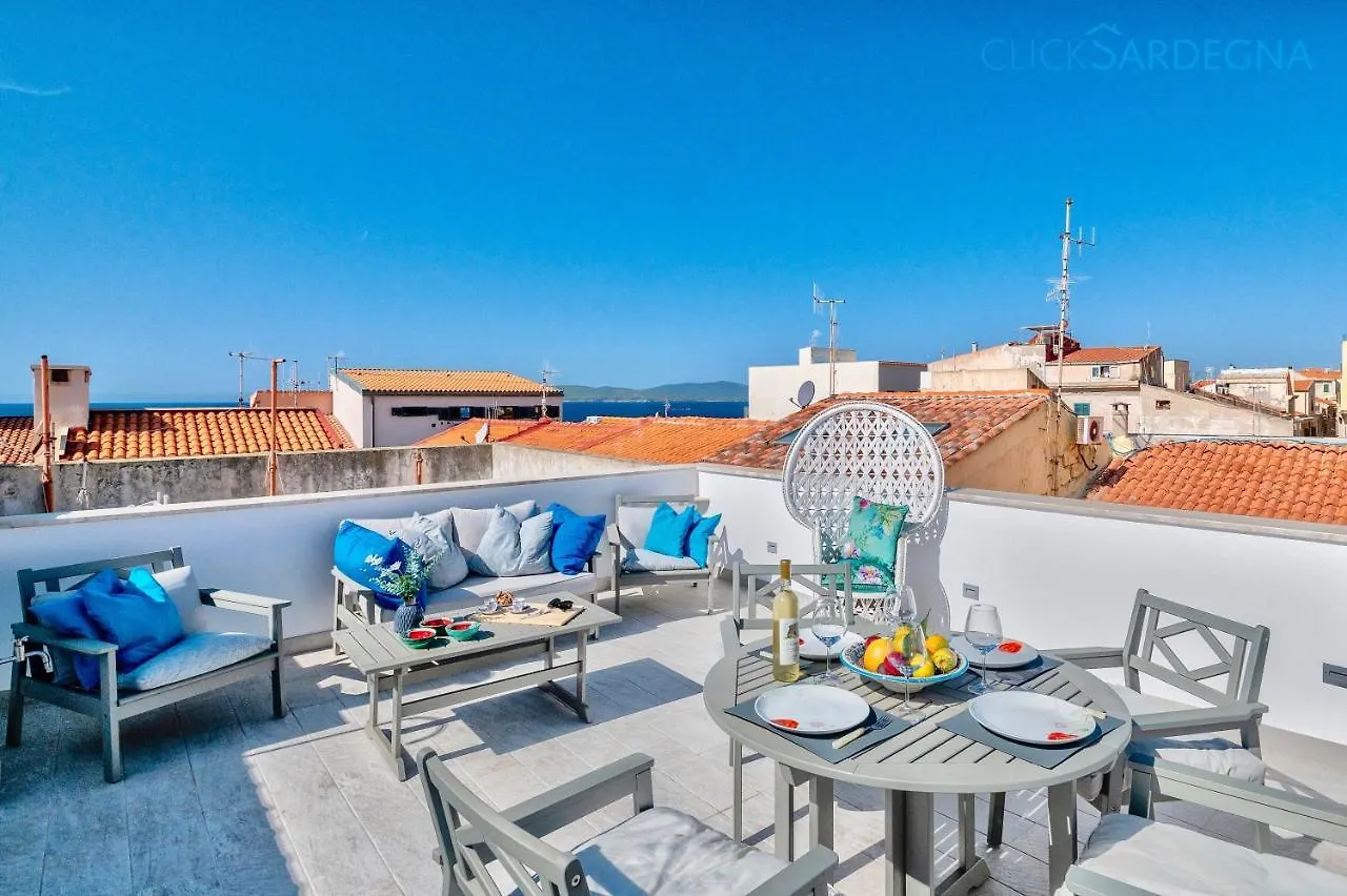 Clicksardinia Alghero Historic Centre Cosy Penthouse With Sea View Terrace 0*,