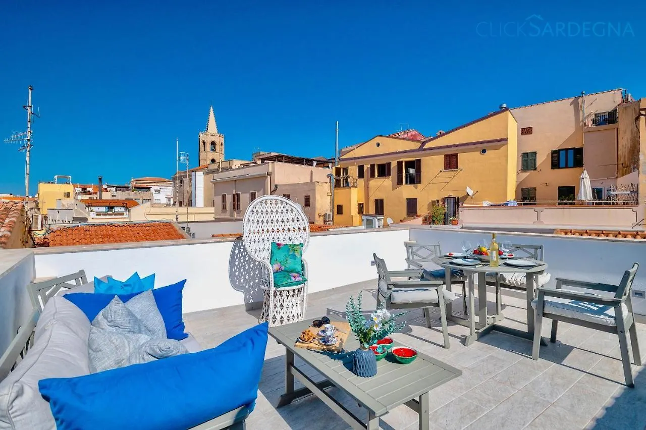 דירה Clicksardinia Alghero Historic Centre Cosy Penthouse With Sea View Terrace